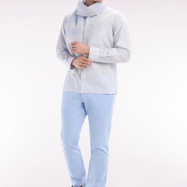 Chemise En Coton À Rayures Ciel Coupe Droite Eden Park