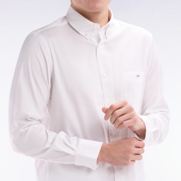 Chemise En Twill De Coton Blanc Unie Coupe Droite Eden Park