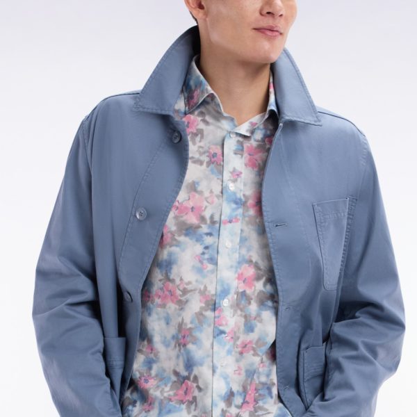 Chemise En Coton Ciel À Imprimé Floral Coupe Ajustée Eden Park