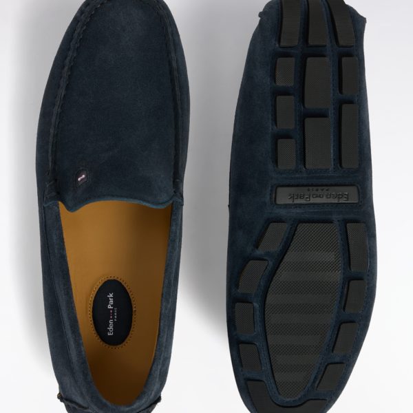 Mocassins En Cuir Suédé Bleu Marine Eden Park