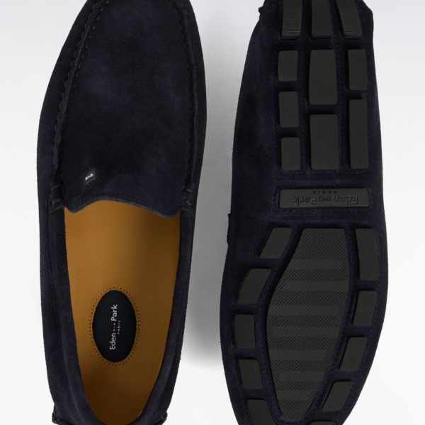 Mocassins En Cuir Suédé Marine Eden Park