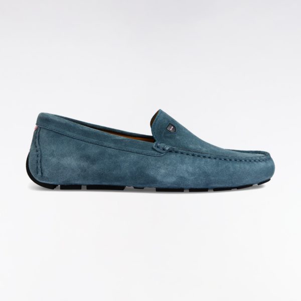 Mocassins En Cuir Suédé Bleus Eden Park