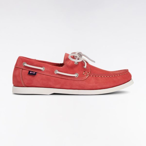 Mocassins Bateau En Cuir Suédé Rouge Eden Park