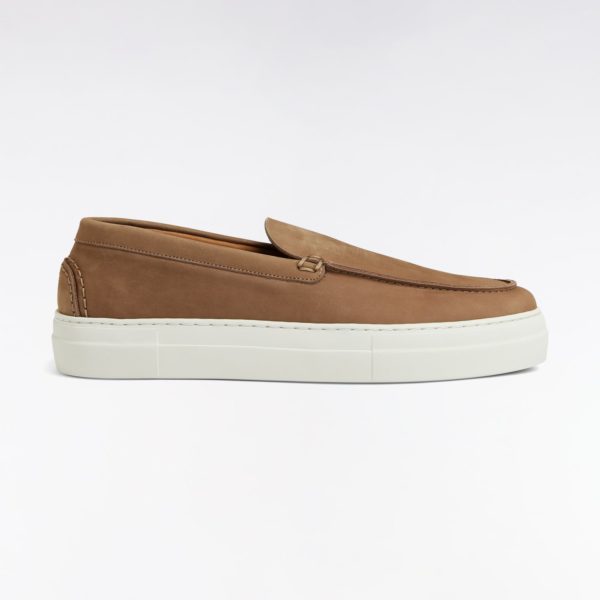 Mocassins À Semelles Sneakers En Cuir Suédé Camel Eden Park