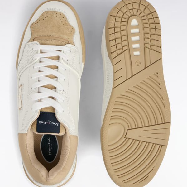 Sneakers Ep10 En Cuir Blanches Et Beiges Eden Park
