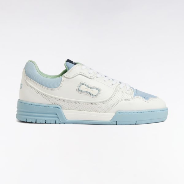 Sneakers Ep10 En Cuir Blanches Et Vert D’eau Eden Park