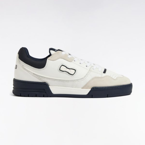 Sneakers Ep10 En Cuir Blanches Et Marine Eden Park