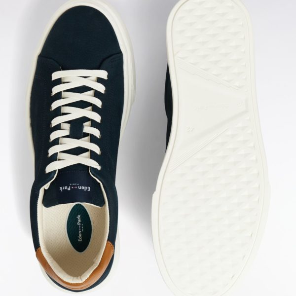 Baskets Basses En Cuir Marine Eden Park