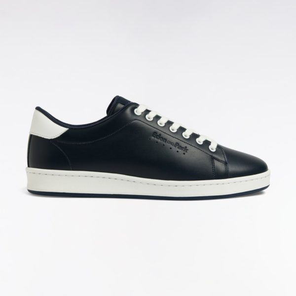 Baskets Basses En Cuir Bleu Marine Eden Park