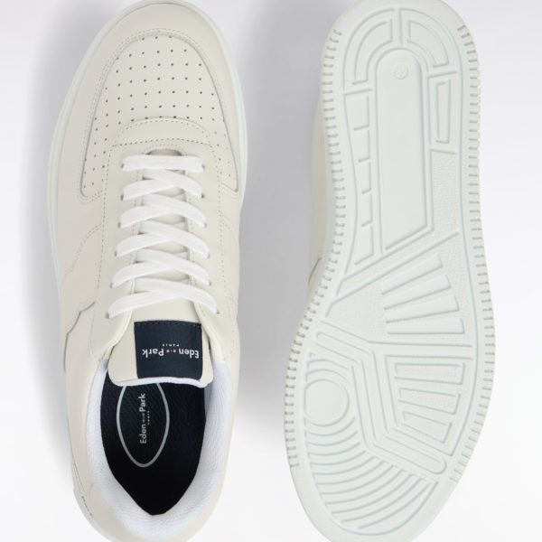 Sneakers En Cuir Perforé Blanches Eden Park