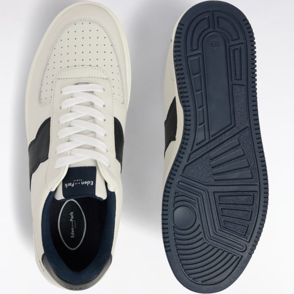 Sneakers En Cuir Blanches Détails Noirs Eden Park