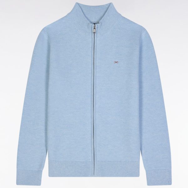Cardigan Zippé En Coton Ciel Coupe Droite Eden Park