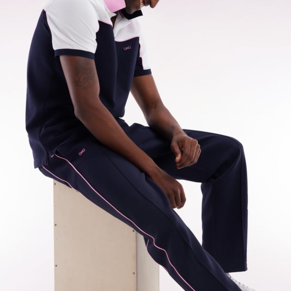 Pantalon Jogging En Coton Interlock Marine Coupe Droite Eden Park