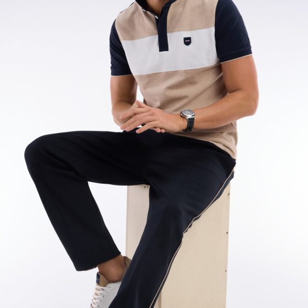 Pantalon Jogging En Coton Interlock Noir Coupe Droite Eden Park