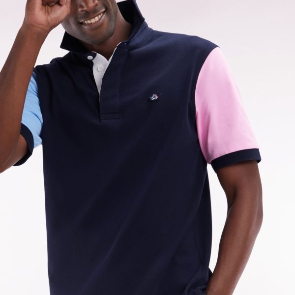 Maillot À Manches Courtes En Jersey De Coton Marine Broderie Dos Eden Park