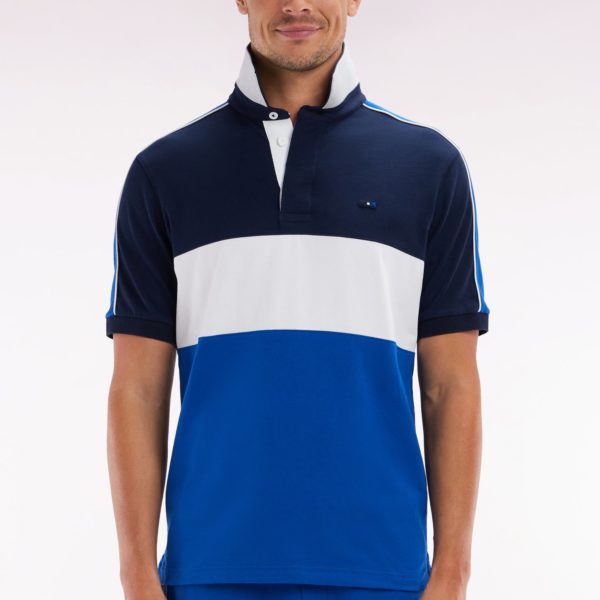 Maillot Coupé-cousu À Manches Courtes En Coton Marine Coupe Droite Eden Park