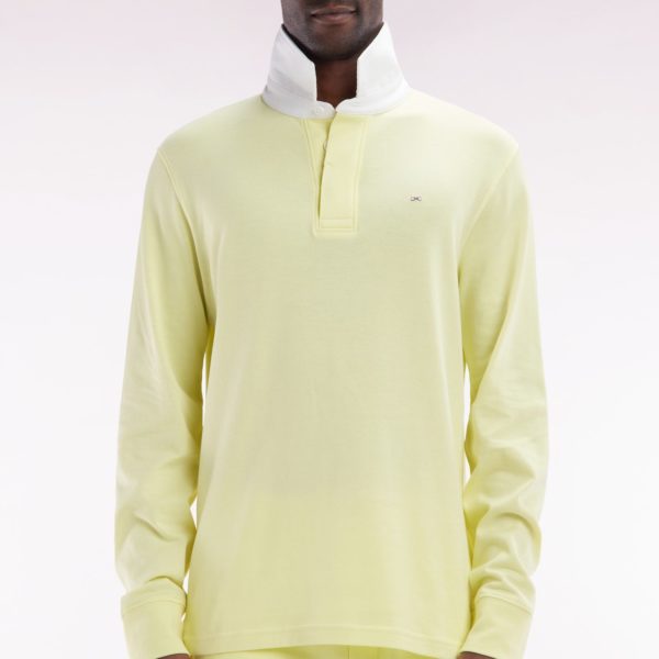 Maillot À Manches Longues En Coton Pima Jaune Coupe Droite Eden Park