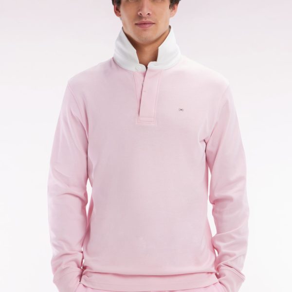 Maillot À Manches Longues En Coton Pima Rose Coupe Droite Eden Park