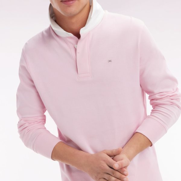 Maillot À Manches Longues En Coton Pima Rose Coupe Droite Eden Park
