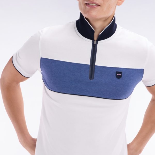 Polo À Manches Courtes En Coton Stretch Gris Coupe Ajustée Eden Park