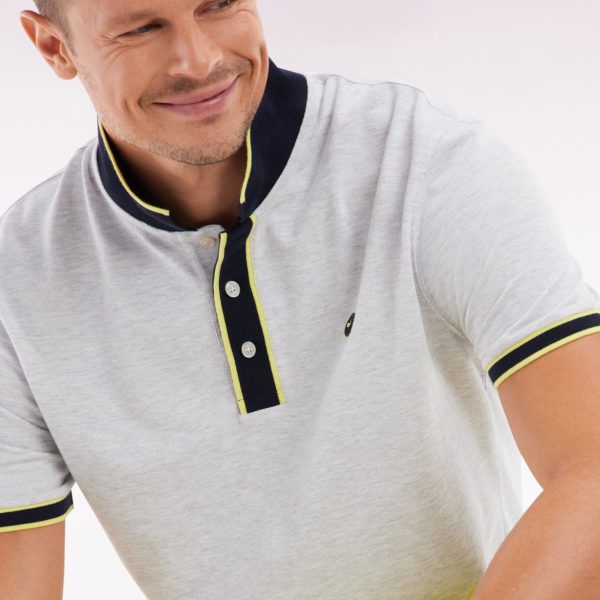 Polo À Manches Courtes En Coton Jaune Rayures Colorés Coupe Décontractée Eden Park