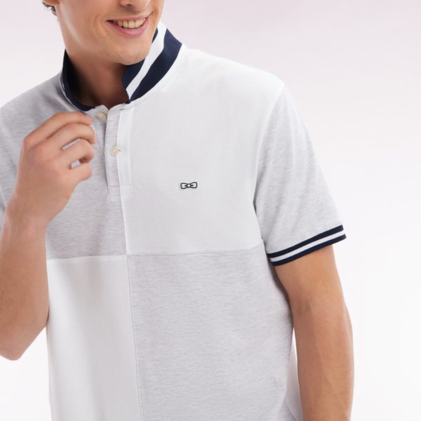 Polo À Manches Courtes En Coton Gris Coupe Décontractée Eden Park