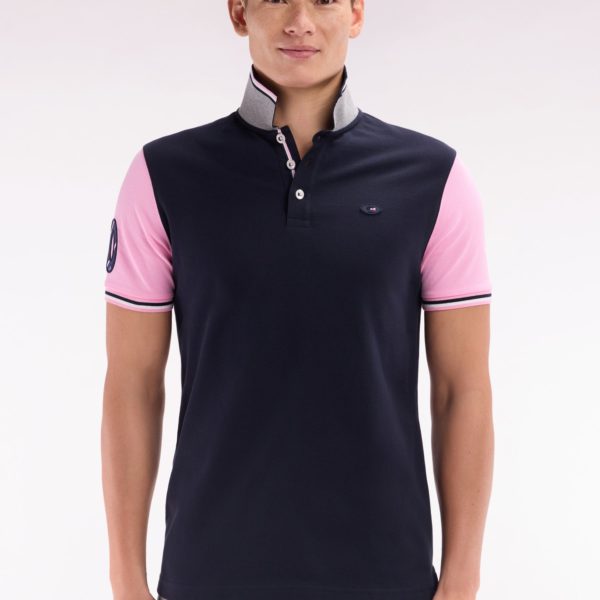Polo À Manches Courtes En Piqué Coton Marine Broderie 10 Manche Coupe Droite Eden Park