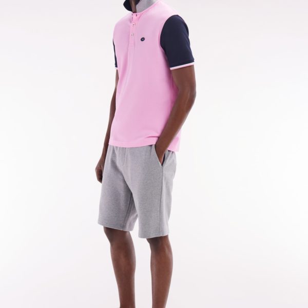 Polo À Manches Courtes En Piqué Coton Rose Broderie 10 Manche Coupe Droite Eden Park