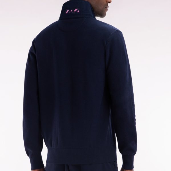 Pull Col Maillot En Coton Marine Broderie Dos Nœud Papillon Cerclée Coupe Droite Eden Park