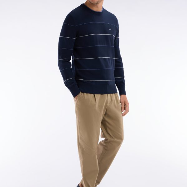 Pull Col Rond Cerclé En Coton Marine Eden Park