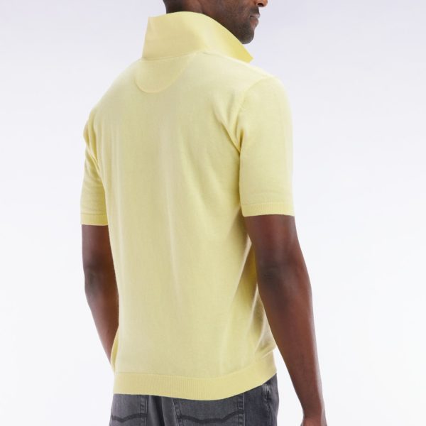 Pull Col Polo En Coton Et Soie Mélangés Ivoire Coupe Droite Eden Park