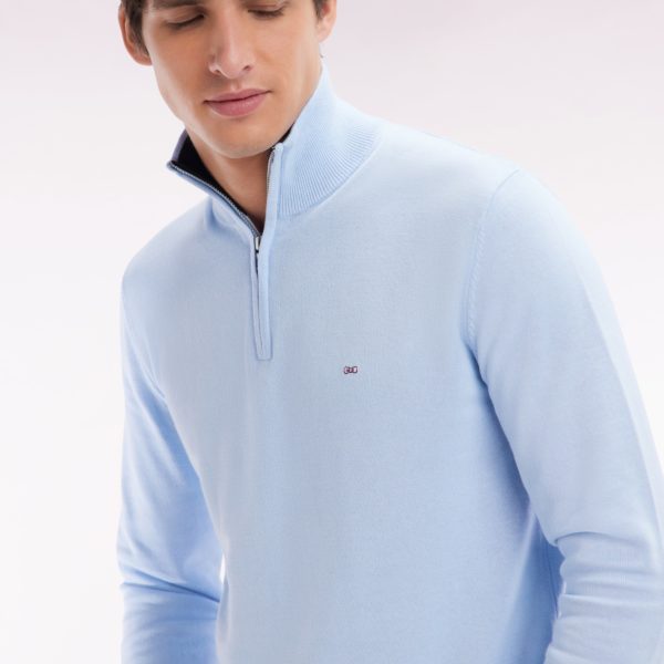 Pull Col Camionneur En Coton Ciel Coupe Droite Eden Park