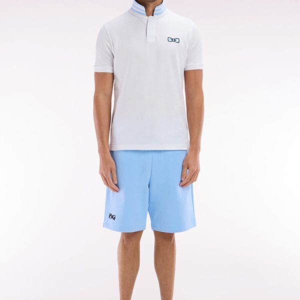 Short En Molleton Coton Ciel Nœud Papillon Cerclé Coupe Décontractée Eden Park