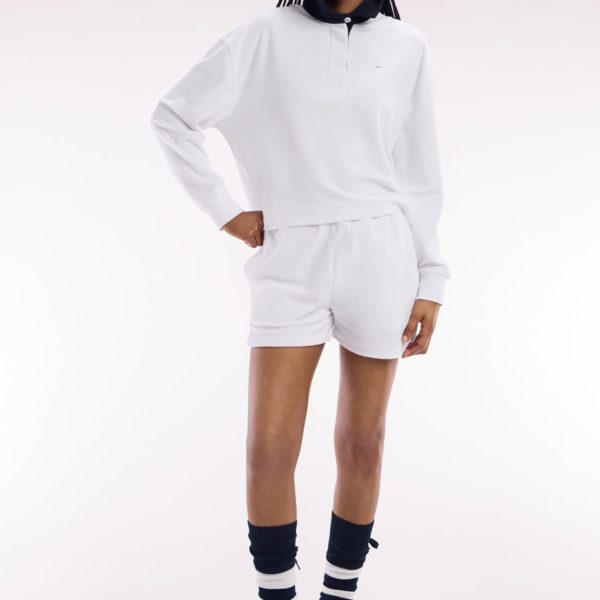 Short En Molleton Coton Mélangé Blanc Coupe Droite Eden Park