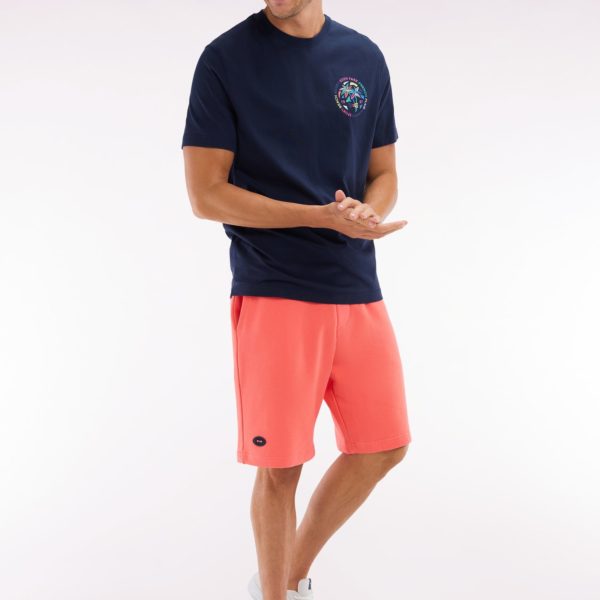 Short En Molleton Coton Corail Coupe Décontractée Eden Park
