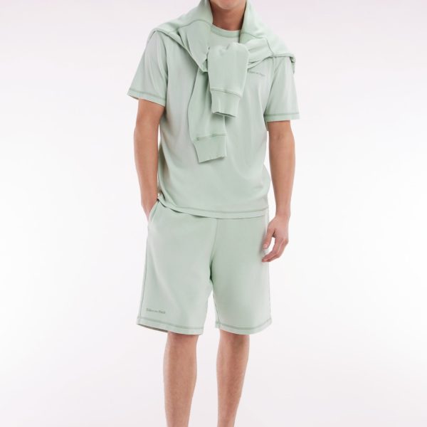 Short En Molleton Coton Vert Clair Coupe Décontractée Eden Park