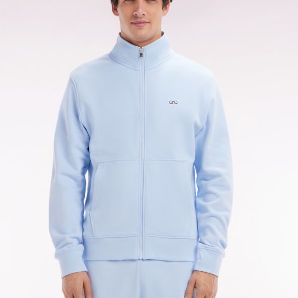 Sweatshirt Zippé En Coton Ciel Coupe Droite Eden Park