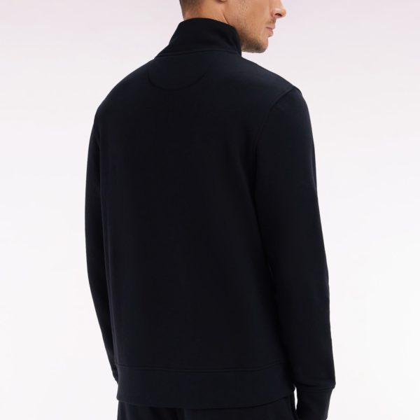 Sweatshirt Zippé En Coton Noir Coupe Droite Eden Park