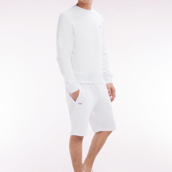 Sweatshirt En Molleton Coton Blanc Coupe Droite Et Col Rond Eden Park