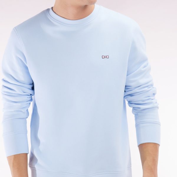 Sweatshirt En Molleton Coton Ciel Coupe Droite Et Col Rond Eden Park