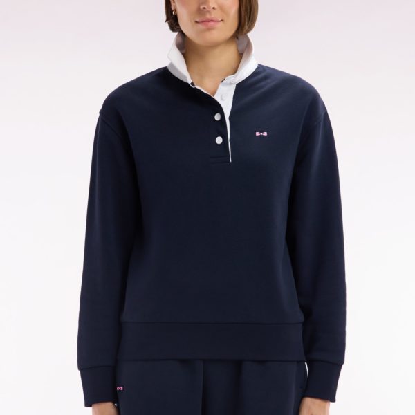 Sweatshirt À Col Maillot En Coton Marine Coupe Décontractée Eden Park
