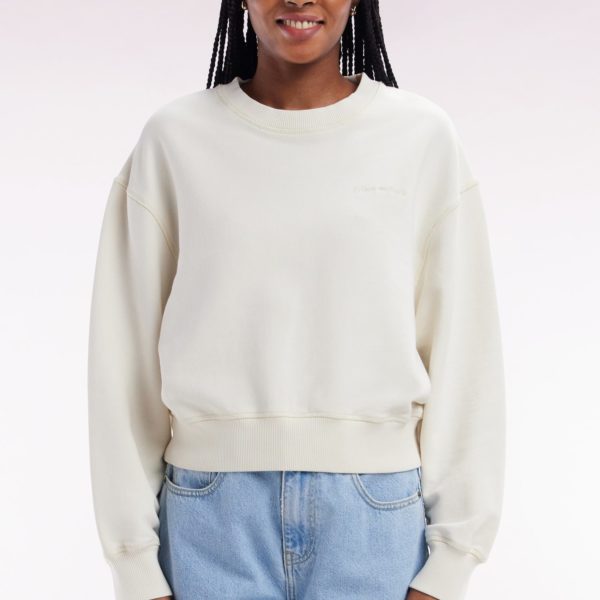 Sweatshirt En Coton Beige Coupe Décontractée Courte Eden Park
