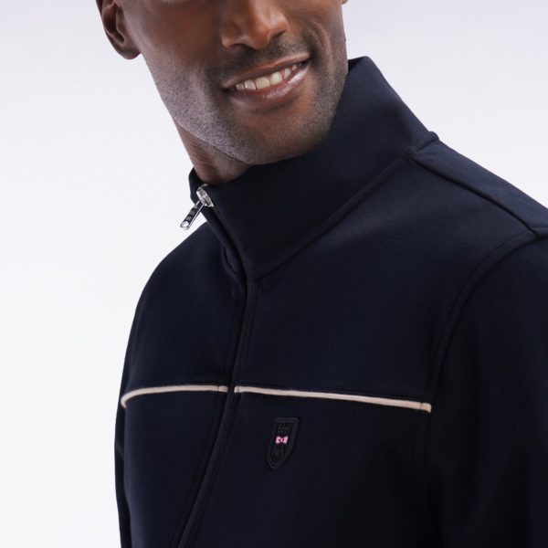 Sweatshirt Zippé À Col Montant En Coton Mélangé Noir Eden Park