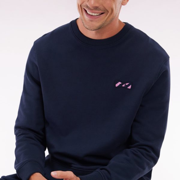 Sweatshirt À Col Rond En Molleton Coton Marine Eden Park
