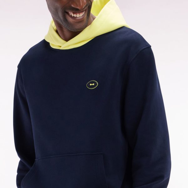 Sweatshirt En Molleton Coton Bicolore Jaune Coupe Décontractée Eden Park
