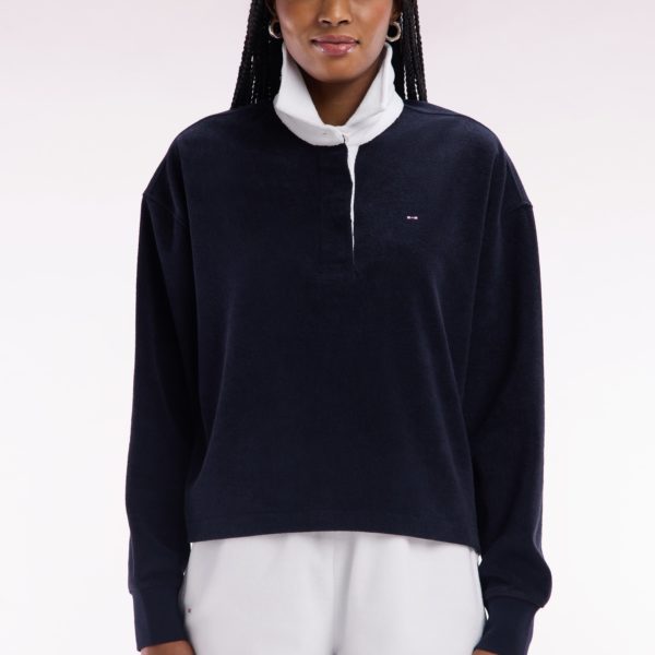 Sweatshirt À Col Maillot Blanc En Coton Marine Eden Park