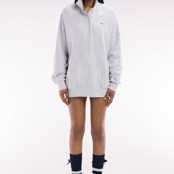 Sweatshirt À Col Maillot En Coton Gris Coupe Oversized Eden Park