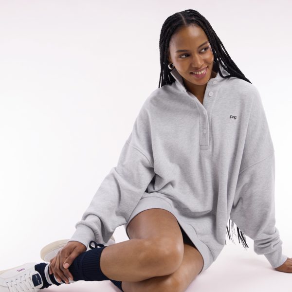 Sweatshirt À Col Maillot En Coton Gris Coupe Oversized Eden Park