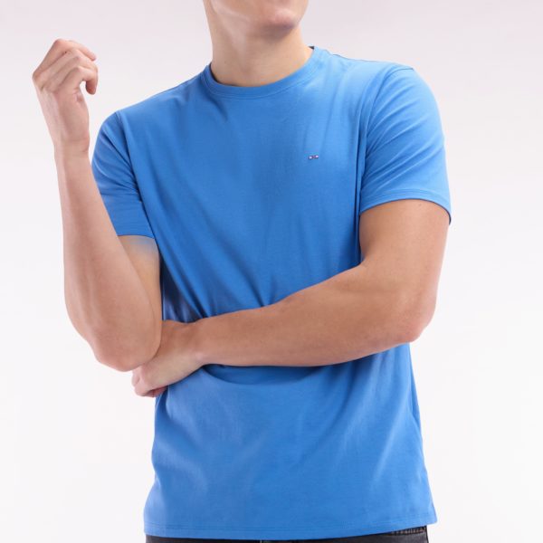 T-shirt En Coton Pima Bleu Coupe Droite Eden Park