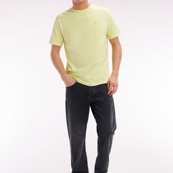 T-shirt En Coton Pima Jaune Coupe Droite Eden Park